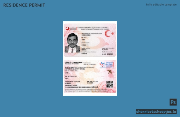 Beispiel für eine türkische Aufenthaltsgenehmigung (Vorschau)